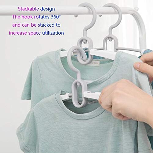 TBLOTYD Non-Slip Plastic Hangers Adjustable Size Grey 50 Pack