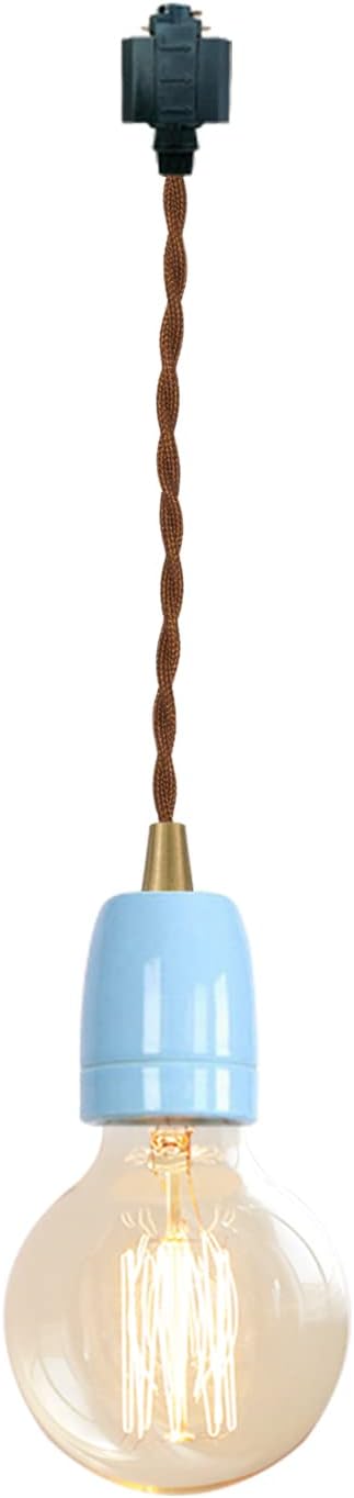 KAYYELAMP H Track Light with Brown Twisted Cord