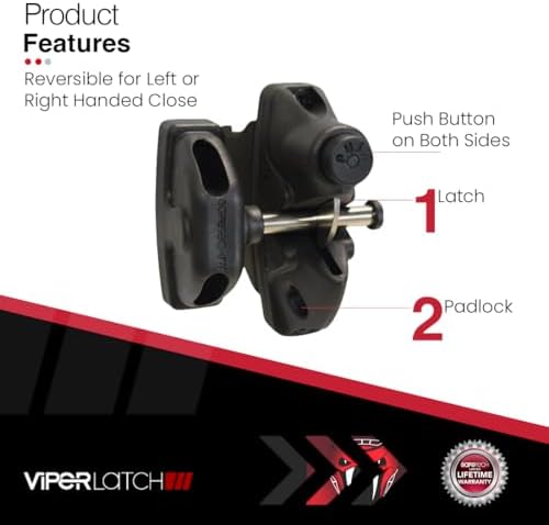 ViperX5 Two-Sided Gate Latch No Post Drilling Replacement Parts Included