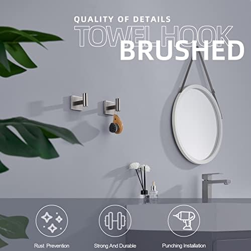 KOKOSIRI Brushed Nickel Towel Ring Set