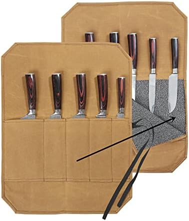 Denifiter Knife Roll - Durable Waxed Canvas with Cut Resistant Lining