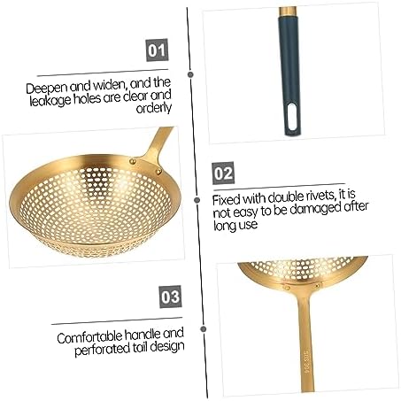 1pc Stainless Steel Frying Skimmer with Handle
