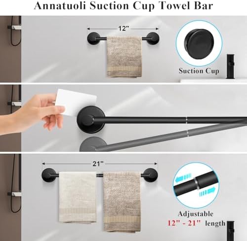 Annatuoli 5 Piece Suction Cup Bathroom Accessories Set