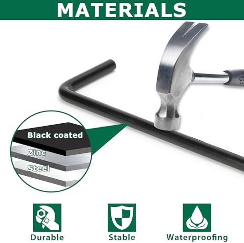 18-inch Heavy Duty Cane Bolt Gate Drop Rod Kit with Square Design
