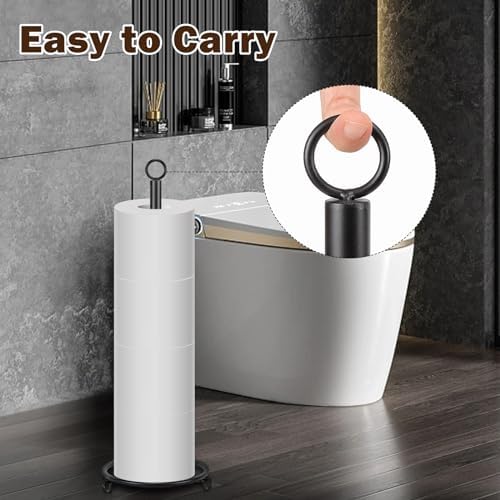 Siyzda Matte Black Toilet Paper Holder Stand