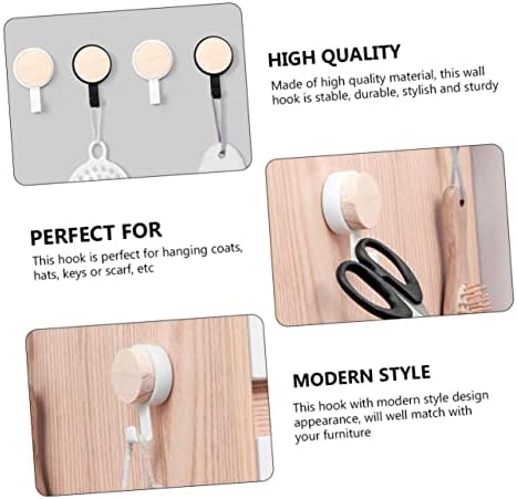 HEALLILY 10 Pack Strong Round Hooks for Bathroom Kitchen Wall