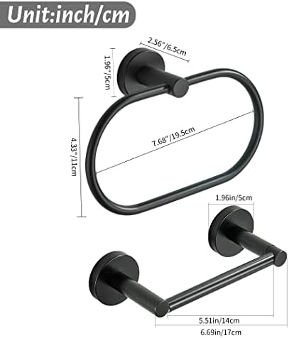 FORBATH Black Toilet Paper Holder 2 Pieces Wall Mount