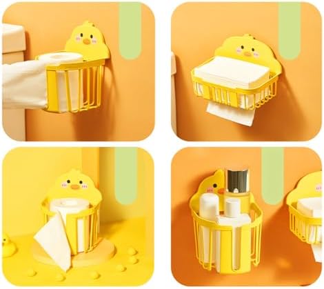 Adhesive Toilet Paper Holder with Cute Duck Design