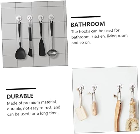 KITANDOVE 3pcs Self-Adhesive Hooks for Bathroom and Kitchen