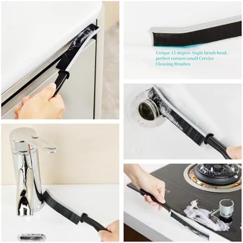 Hard Bristle Crevice Cleaning Brush 15-Degree Angle for Kitchen and Toilet