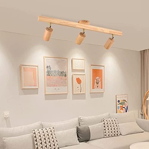 BTSOAR 3-Light Rotatable Wooden Ceiling Spotlight