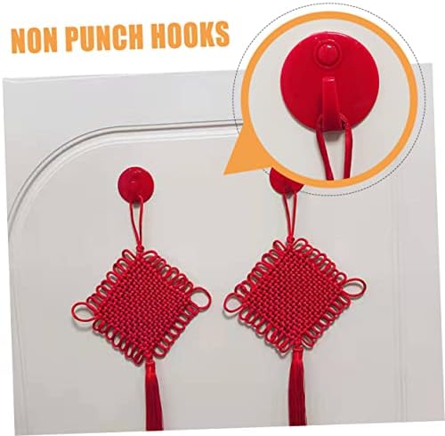 LIFKICH 20pcs Strong Adhesive Wall Hooks Red