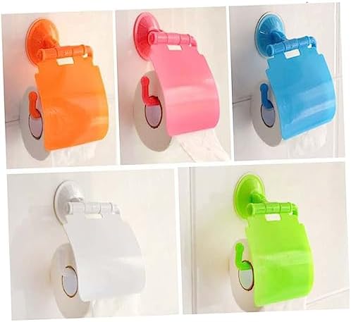 Wall-Mounted Toilet Paper Holder with Suction Cup for Smooth Surfaces