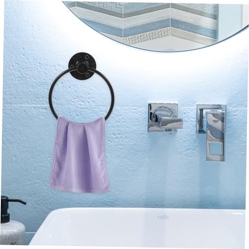 Alipis Matte Black Towel Ring Holder