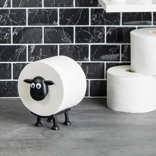 Decorative Sheep Toilet Paper Holder with Black and White Design