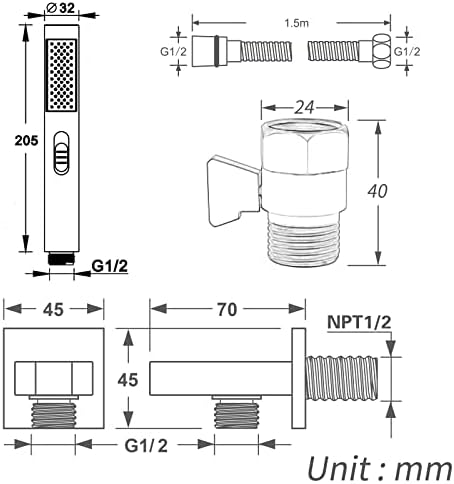 2-in-1 Handheld Shower Head with Spray Mode
