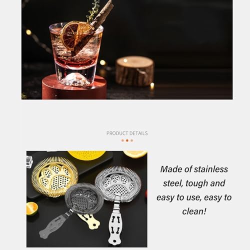 Jwthee Gold Cocktail Strainer for Bars Home