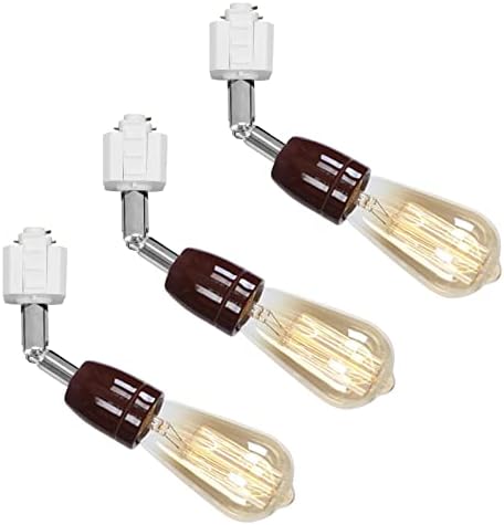 KAYYELAMP Set of Three Brown Track Lighting Pendants with Adjustable Angle