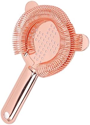 Cocktail Strainer with Rose Gold Finish for Home Bar Use