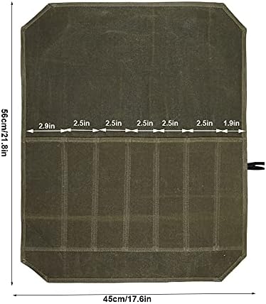 SNOMEL Knife Storage Bag with 7 Pockets Green