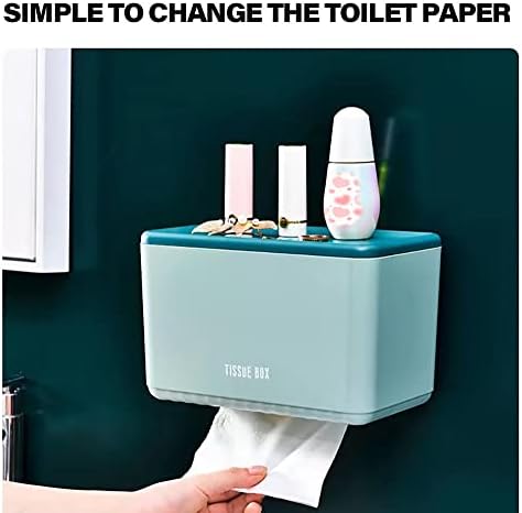 Moegelo Toilet Paper Holder with Phone Shelf Wall Mount Organizer Green