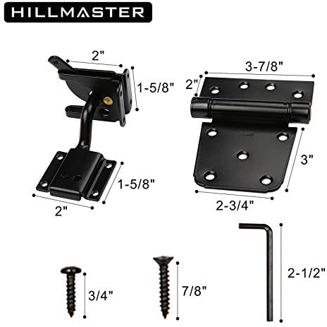 HILLMASTERHeavy Duty Gate Latch Kit w 2x35 Spring Hinges