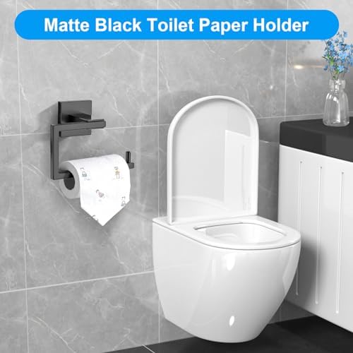 YACVCL Matte Black Stainless Steel Toilet Paper Holder
