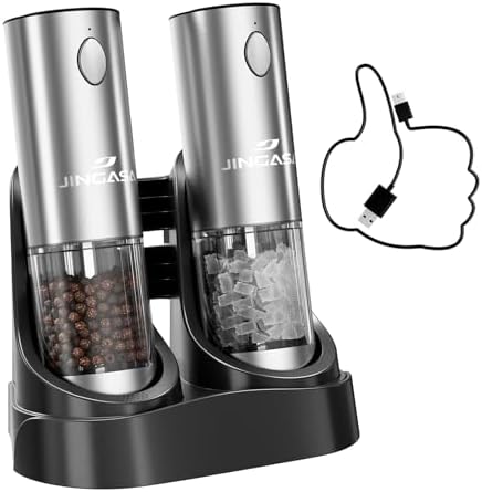JINGASA Electric Salt Pepper Grinder Set with USB Charging