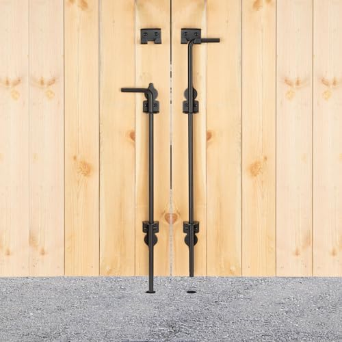 Durable 18-inch Cane Bolt Drop Rod for Metal Gates Black Finish