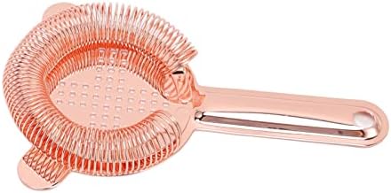 Cocktail Strainer with Rose Gold Finish for Home Bar Use
