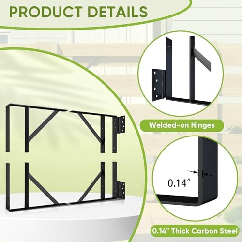 Heavy-Duty Anti-Sag Gate Bracket Set Stainless Steel Precision-Welded Hinges