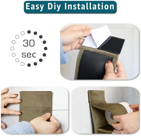 Toilet Paper Holder Wall Mount No-Drill Waterproof Small Bathroom Camel