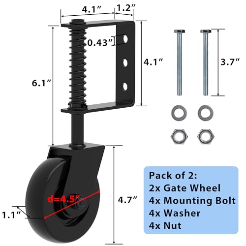 Heavy Duty Gate Wheel 150 Lbs Capacity Perfect for GateFarmFence