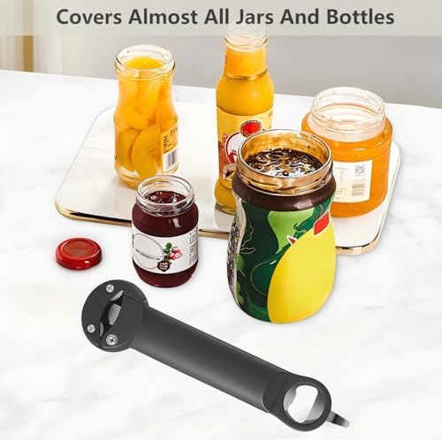 Multi-Function Retractable Bottle Can Opener Black