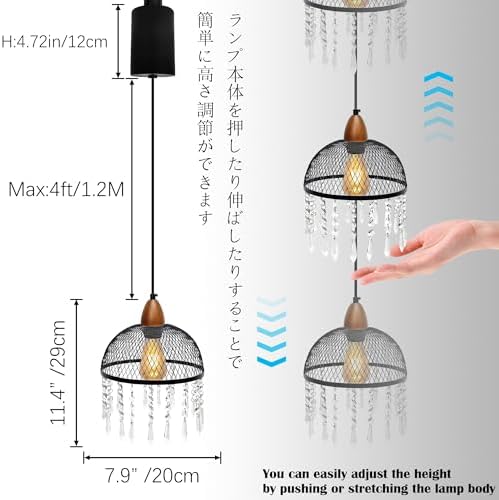 Adjustable Height Crystal Track Pendant Light
