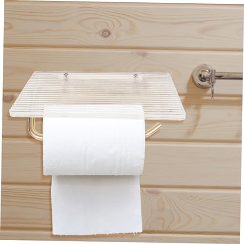 OSALADI Wall-Mounted Paper Towel Holder with Phone Shelf Durable and Space-Saving
