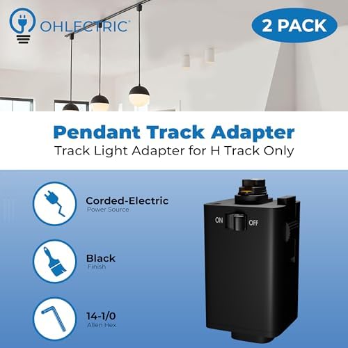 OHLECTRIC Pendant Track Adapter - Black Pack of 2