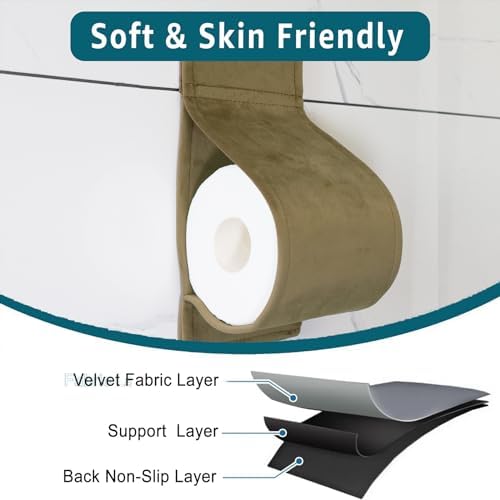 Toilet Paper Holder Wall Mount No-Drill Waterproof Small Bathroom Camel