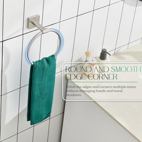 KOKOSIRI Brushed Nickel Towel Ring Set