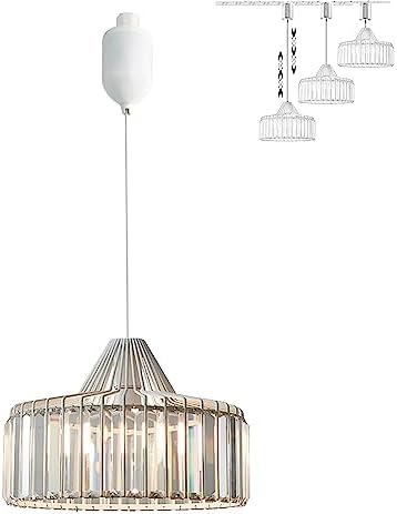 SKIVTGLAMP H Track Pendant Light Clear Crystal Adjustable Dimmable