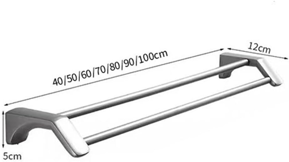 Stainless Steel Double Towel Bar No Drilling Mount 1