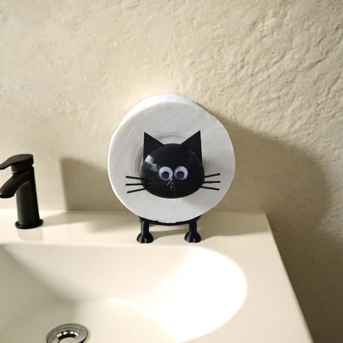 Funny Cat Toilet Paper Holder Black 3D Print