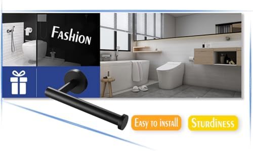 Sturdy Matte Black Stainless Steel Toilet Paper Holder for Bathroom