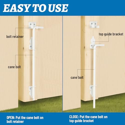 Dreamxiang 24 Heavy Duty Cane Bolt Gate Drop Rod Hardware