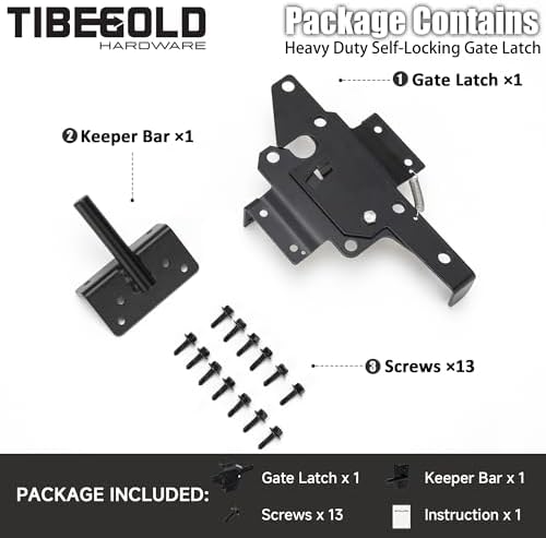 Self-Locking Gate Latch with Gravity Mechanism