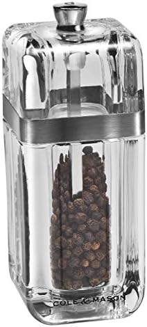 Cole Mason Precision Kempton Salt Pepper Shaker Set 130mm Clear