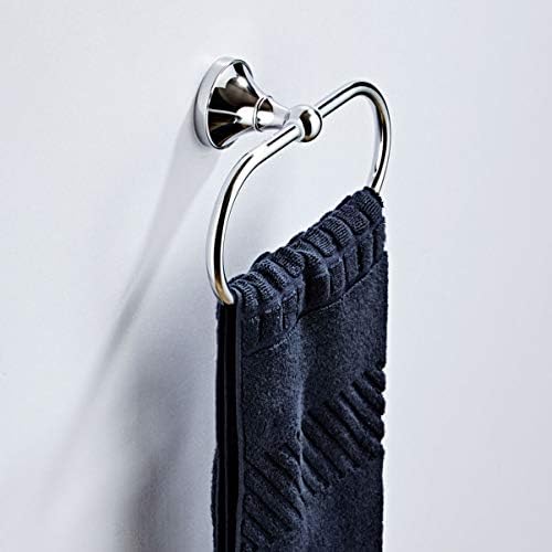 Veemoon Durable Brass Towel Ring with Chrome Finish