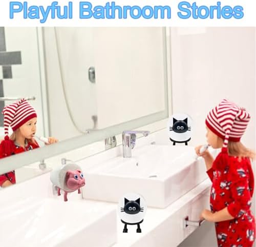ZAGEVIVIN Cat Toilet Paper Holder Black Self Standing
