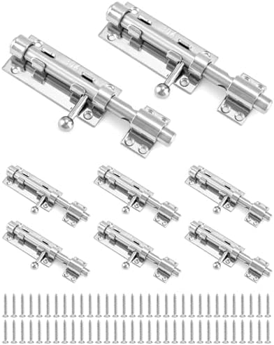 QWORK 8-Pack Sliding Bolt Gate Latch