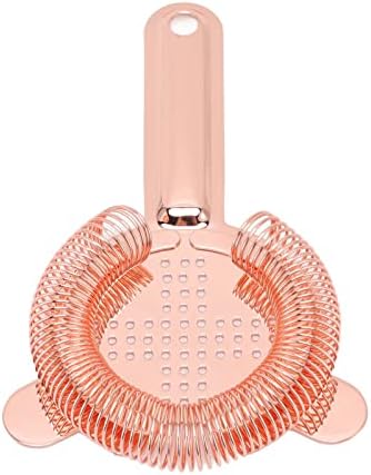 Cocktail Strainer with Rose Gold Finish for Home Bar Use